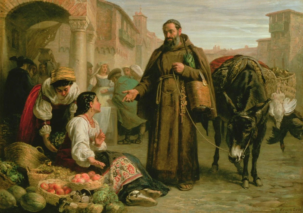 Mendicando per il monastero
